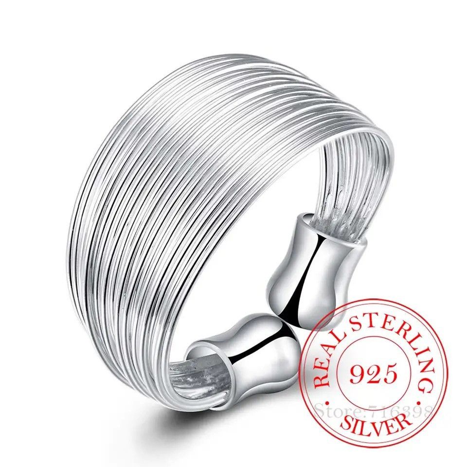 Jewelry × Vintage 100% 925 Sterling Silver Open Ring Size ONE SIZE - 1 Thumbnail