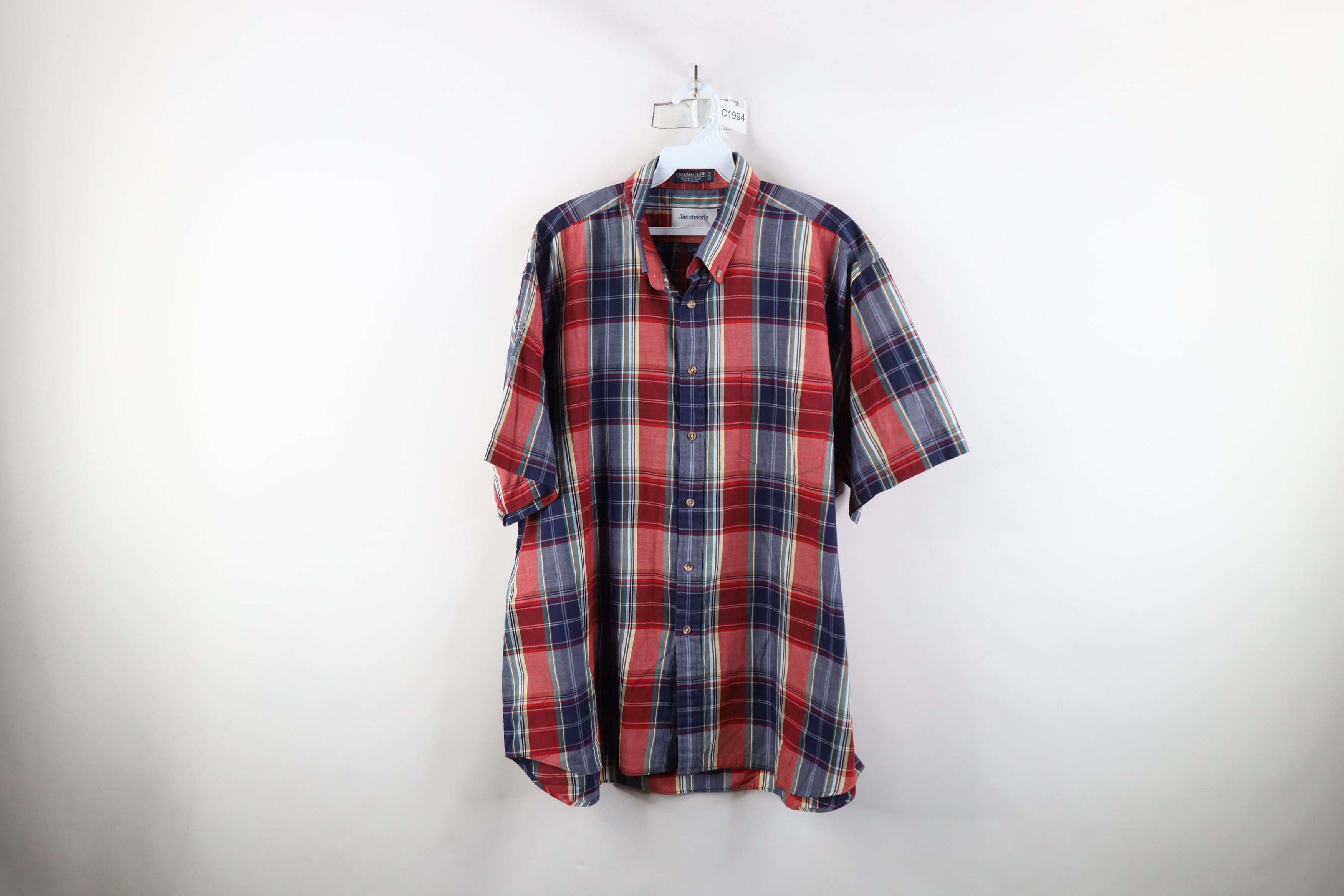 Vintage Vintage 90s Streetwear Cloth Madras Plaid Button Down Shirt Size US XL / EU 56 / 4 - 1 Thumbnail