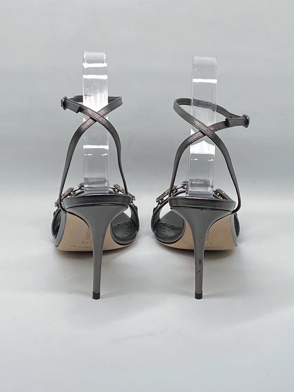 Manolo Blahnik Manolo Blahnik Crystal-Embellished Leather Sandals size 37.5 Size US 7.5 / IT 37.5 - 6 Thumbnail