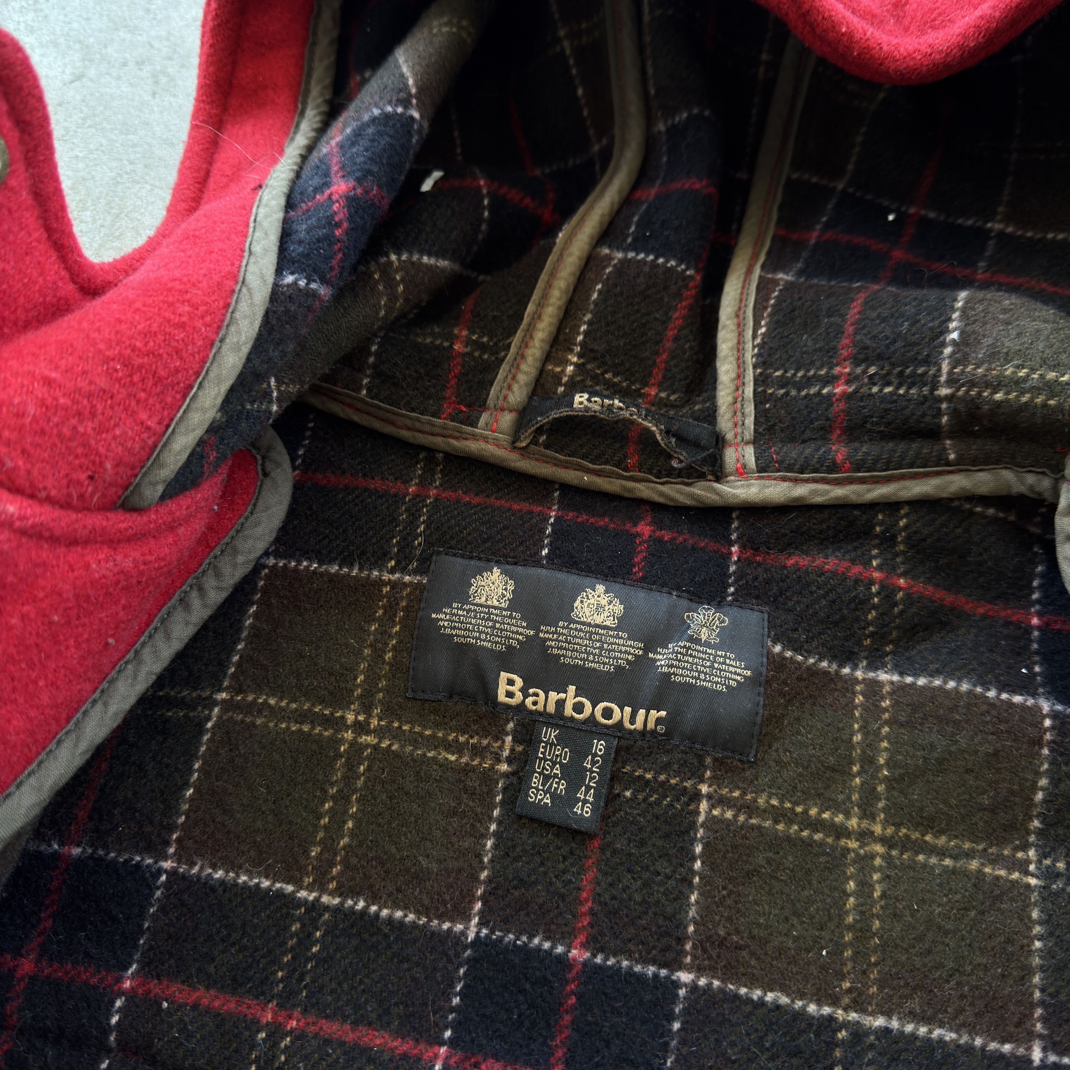 Barbour Red Barbour Wool Cashmere Duffle Coat Tartan Lining Size 16 Size L / US 10 / IT 46 - 9 Thumbnail