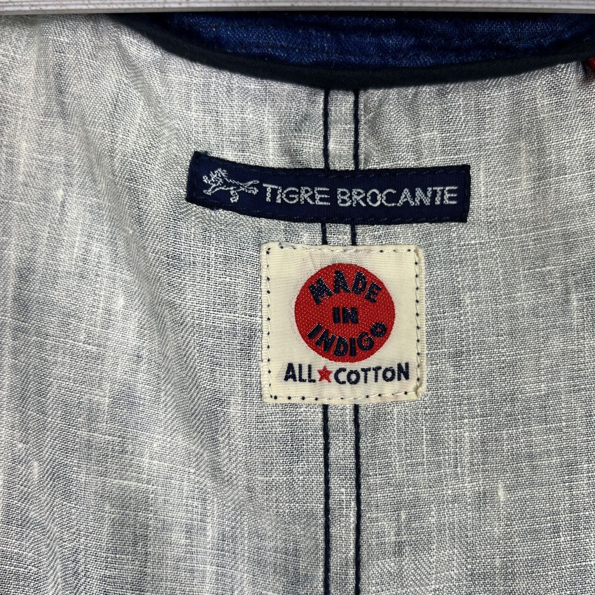 45rpm 🔥 TIGRE BROCANTE BLUE INDIGO JACKET MADE IN JAPAN Size US S / EU 44-46 / 1 - 14 Thumbnail