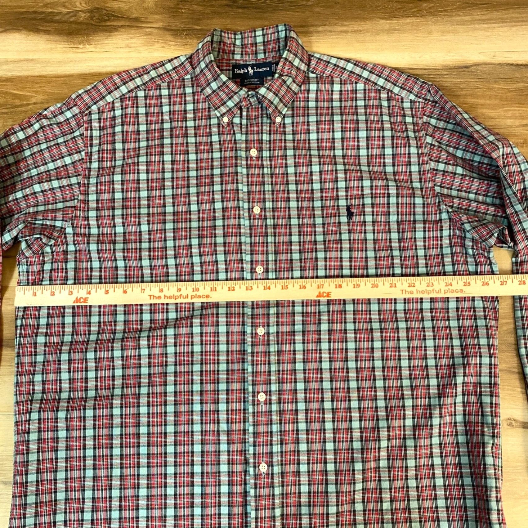 Ralph Lauren Ralph Lauren Button-Down Shirt Long Sleeve Plaid Cotton Red Men L Size US L / EU 52-54 / 3 - 7 Thumbnail