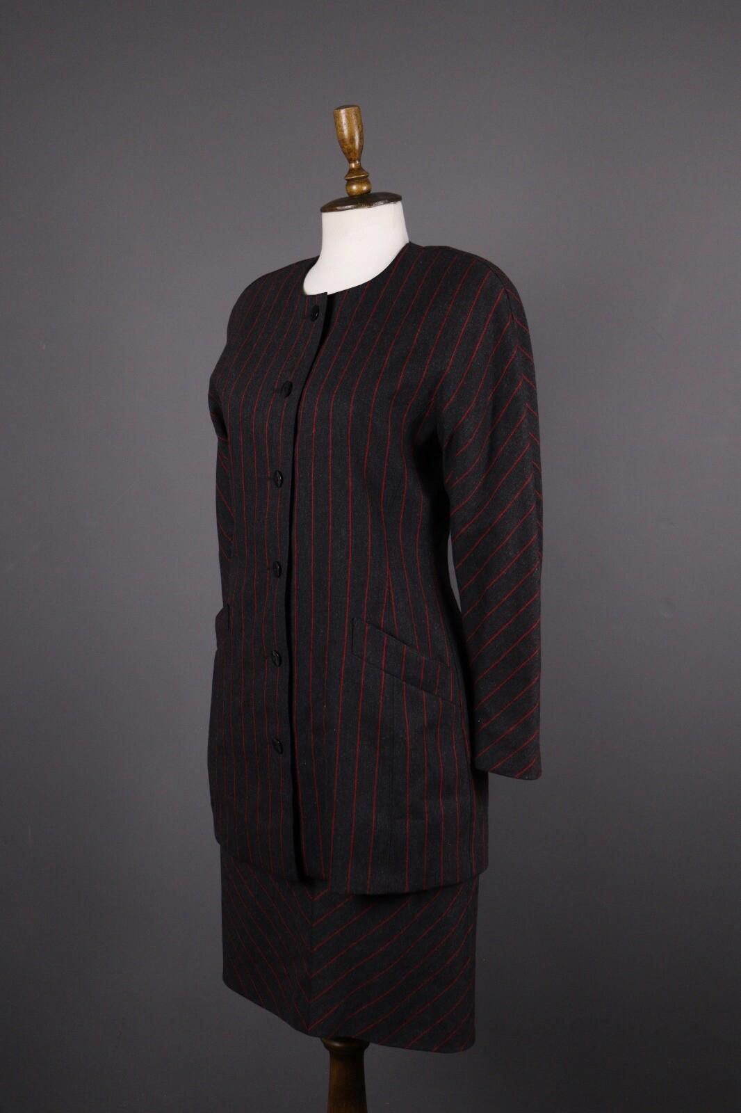 Escada Escada by Margaretha Ley Wool Stripe 2 Piece Black Size 38 Size M / US 6-8 / IT 42-44 - 5 Thumbnail