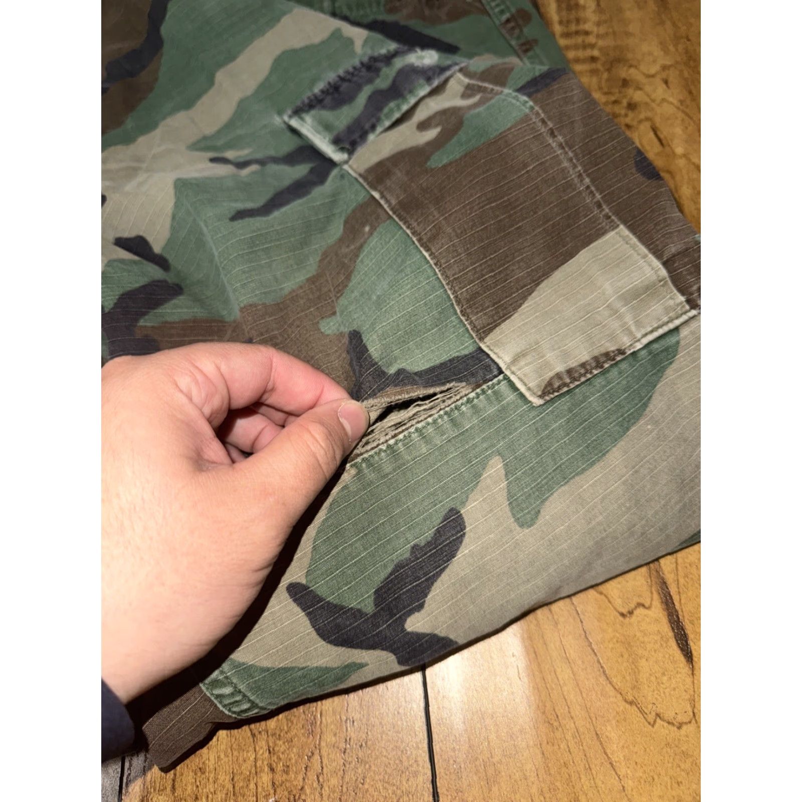 AMO Military Camo Cargo Pants Green 32x28 Distressed Tactical Double Knew Men Size US 32 / EU 48 - 7 Thumbnail
