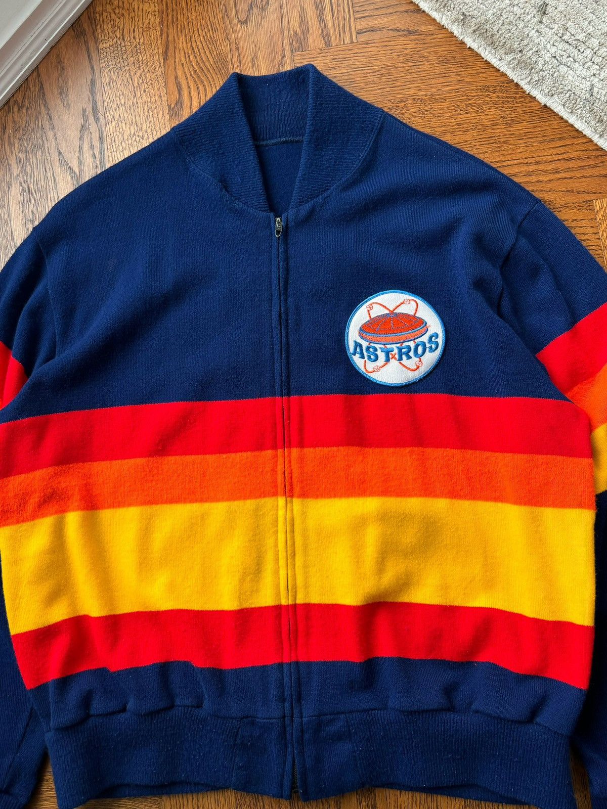 Starter × Vintage 1970s Houston Astros Rainbow Dugout Jacket Vintage Sweater Size US XL / EU 56 / 4 - 15 Thumbnail
