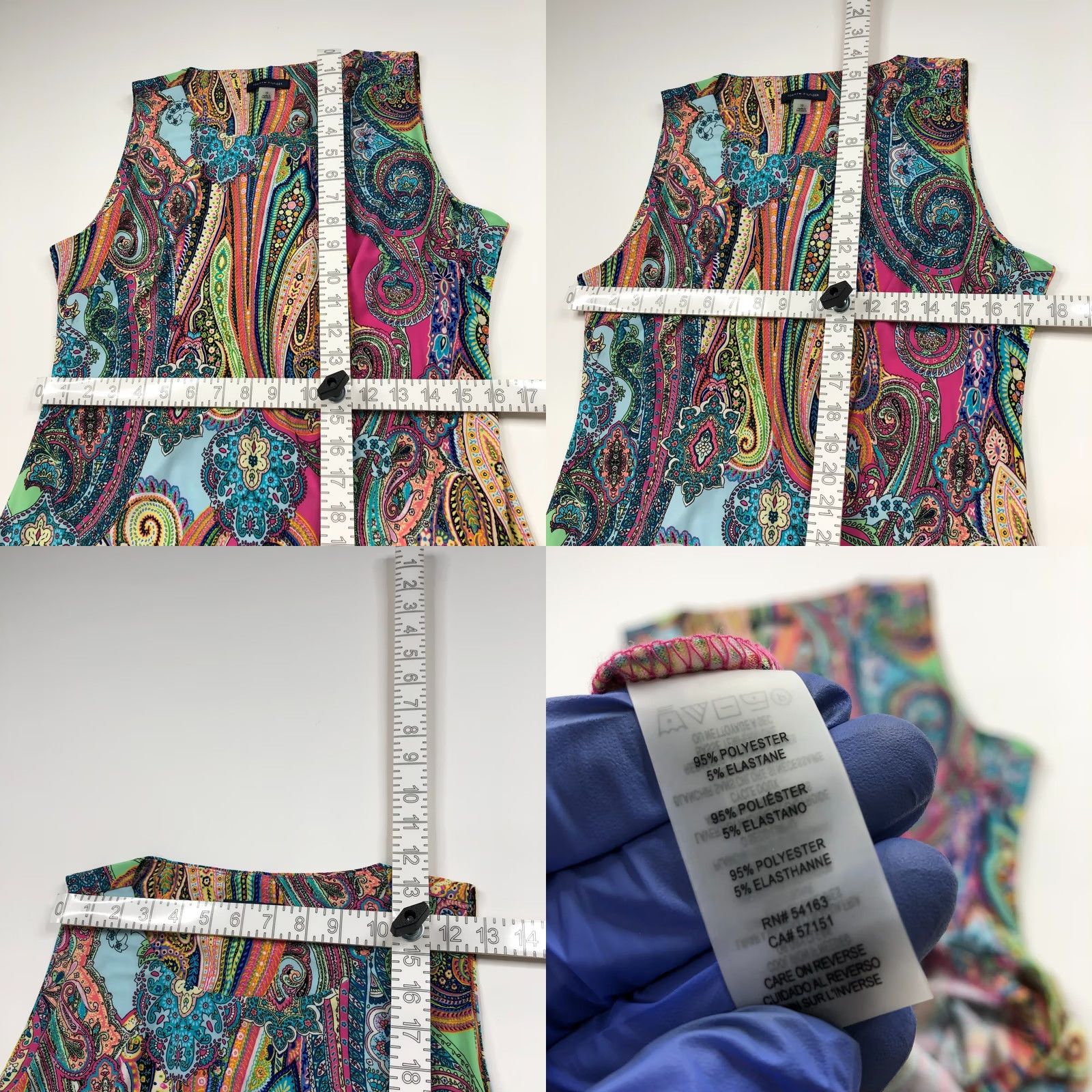 Tommy Hilfiger Tommy Hilfiger Dress A-Line Mini Above Knee Paisley Print MINT Multicolor Sleeveless Pullover Round Neck 10 Regular Women’s Short Dress Size L / US 10 / IT 46 - 8 Thumbnail