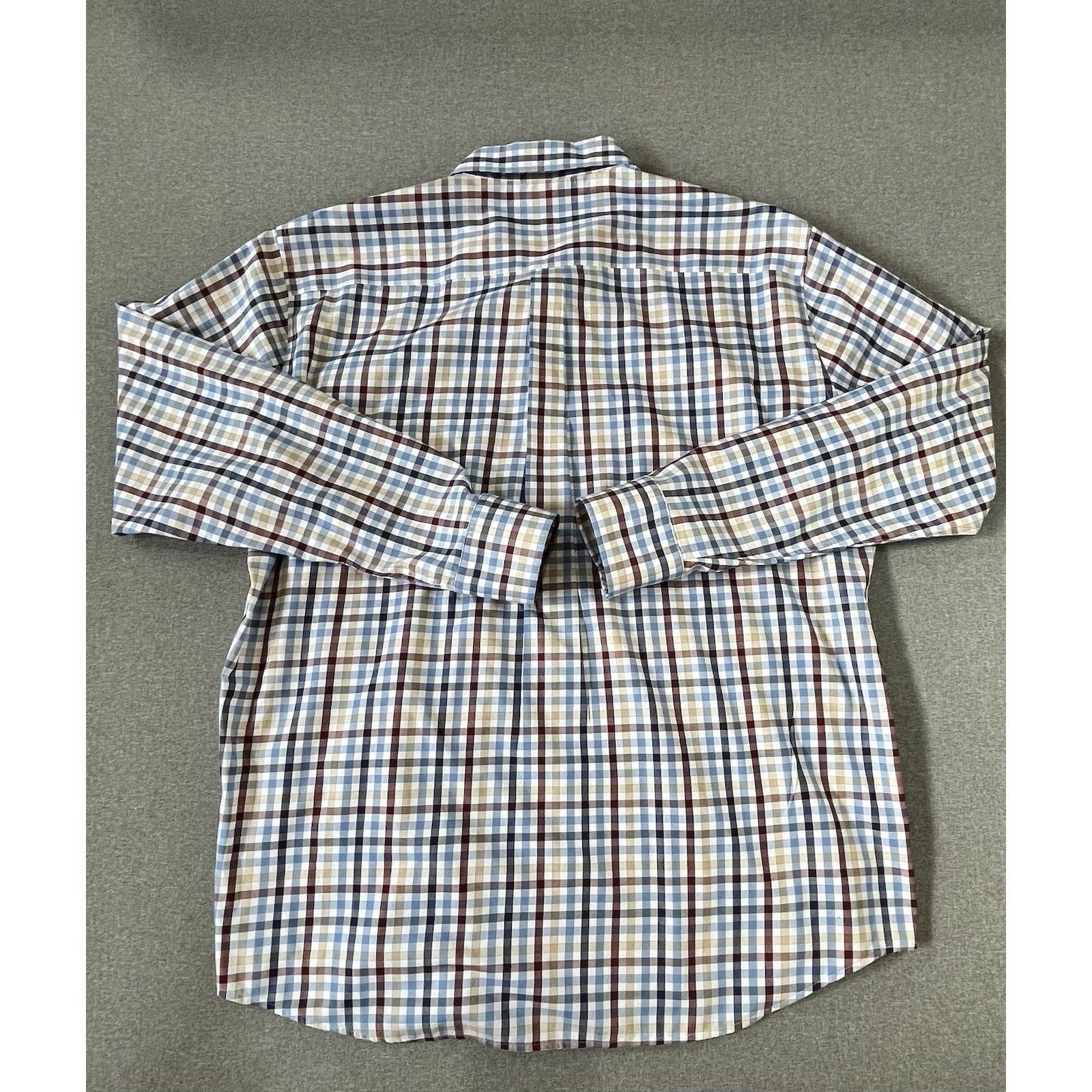 Peter Millar Peter Millar Long Sleeve Button Down Cotton Blue Brown XL Size US XL / EU 56 / 4 - 5 Thumbnail