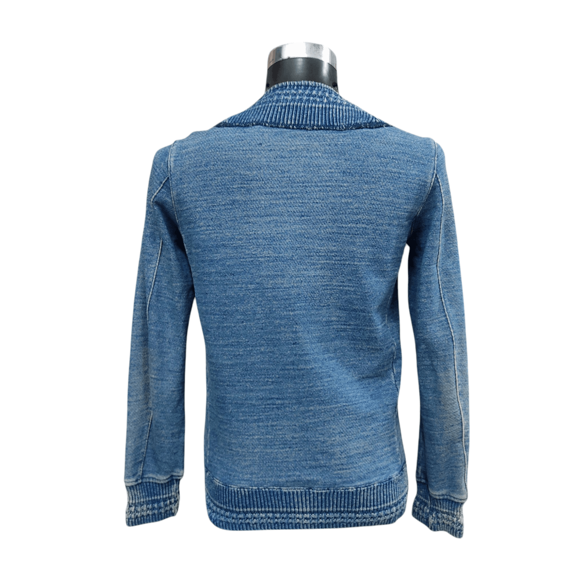 Indigo REMY RELIEF Indigo Knitted Zipper Cardigan Size US M / EU 48-50 / 2 - 3 Thumbnail
