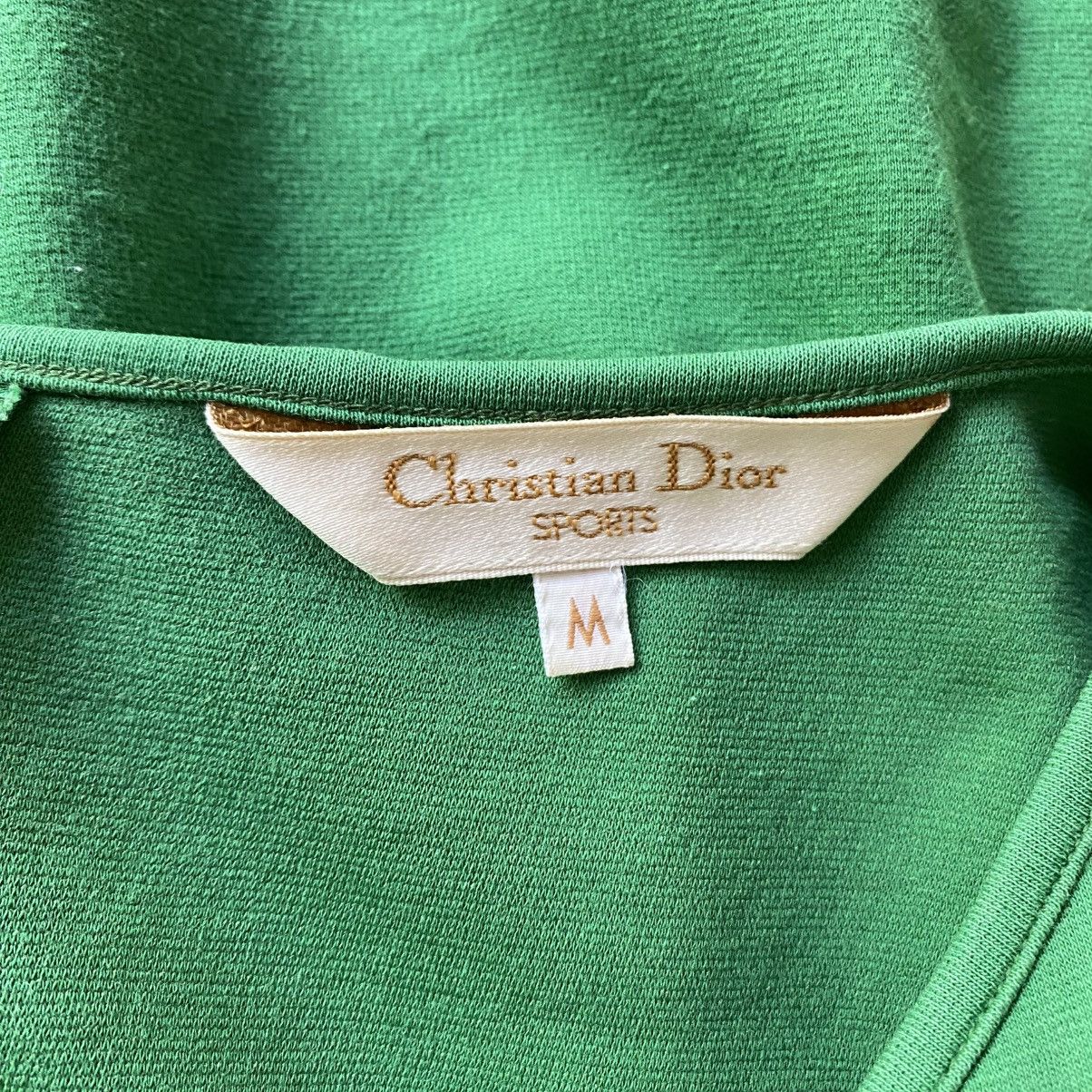 Dior Christian Dior Green Long Sleeve Back-Snap Top with Logo Size M / US 6-8 / IT 42-44 - 20 Thumbnail