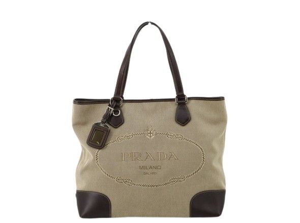 image of Prada Cabas Handbag in Beige, Women's