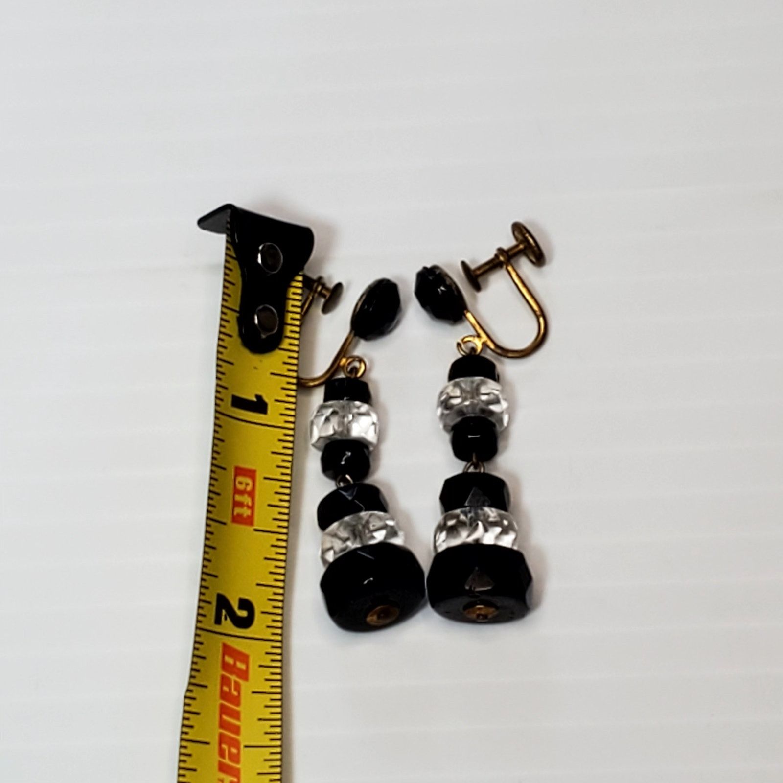 Other Western Germany Faceted Bead Dangle Screw Back Earrings 2" Size ONE SIZE - 7 Thumbnail