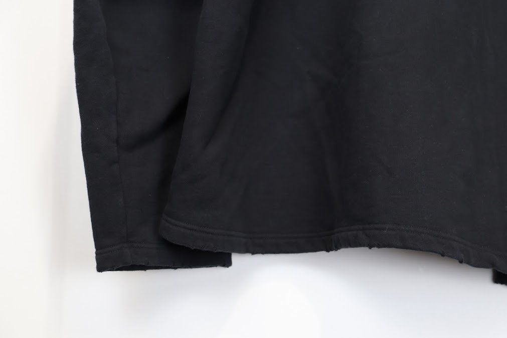 Balenciaga o1rshd Free Medium Molleton No Rib Hoodie in Black/White Size US M / EU 48-50 / 2 - 12 Thumbnail
