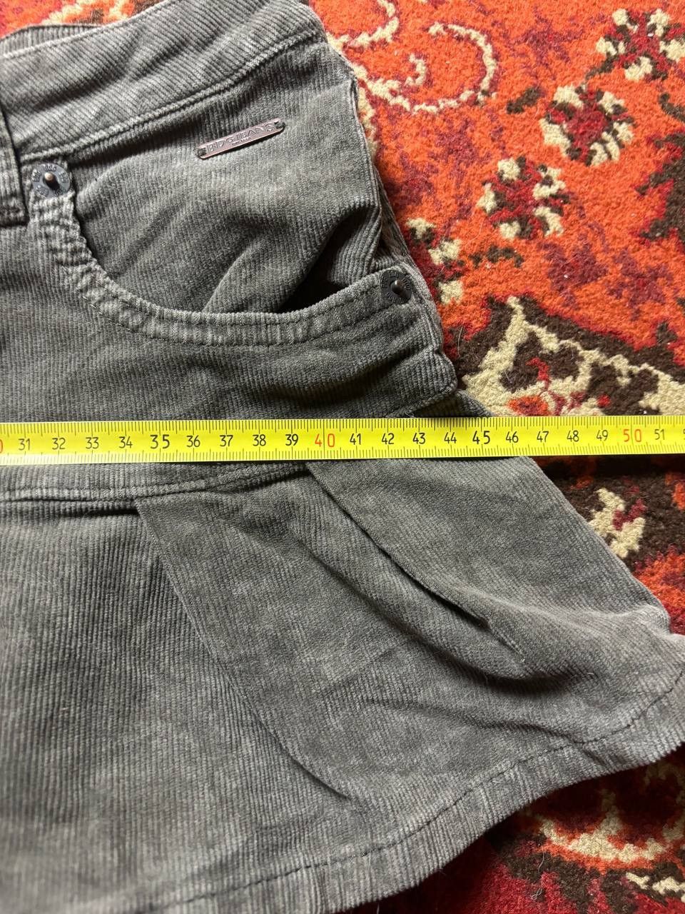 Bdg × Japanese Brand BDG Urban Outfitters High Waisted Grey Corduroy Y2K Skirt Size 23" - 11 Thumbnail