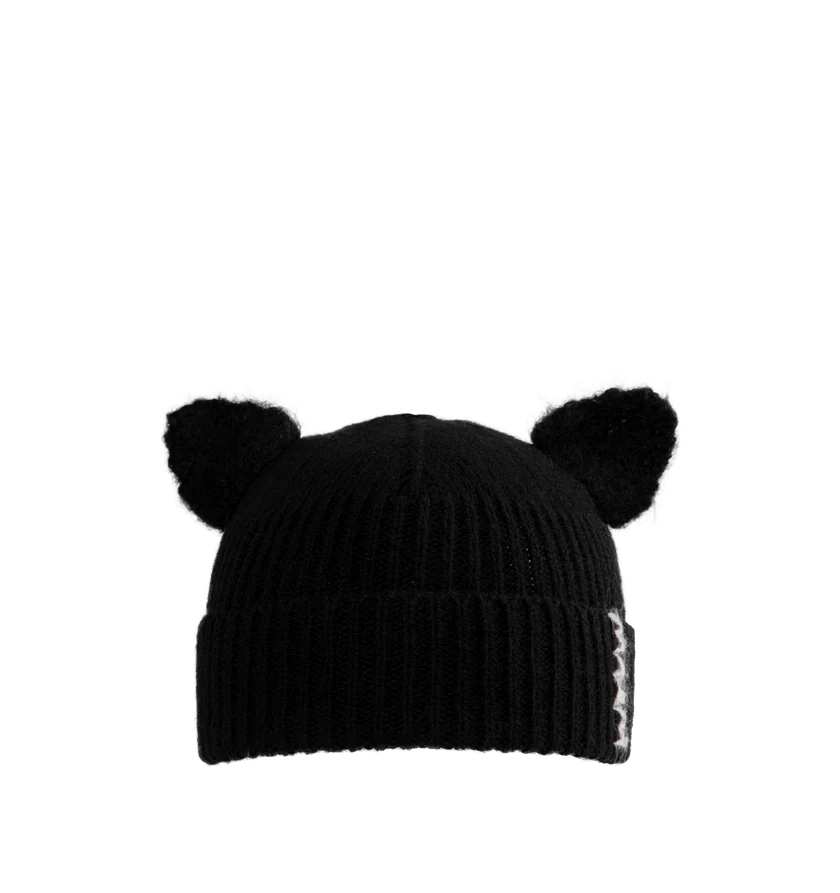 Marni o1h1sh11224 Size: Medium/Kitten Ears Beanie in Black Size ONE SIZE - 1 Thumbnail