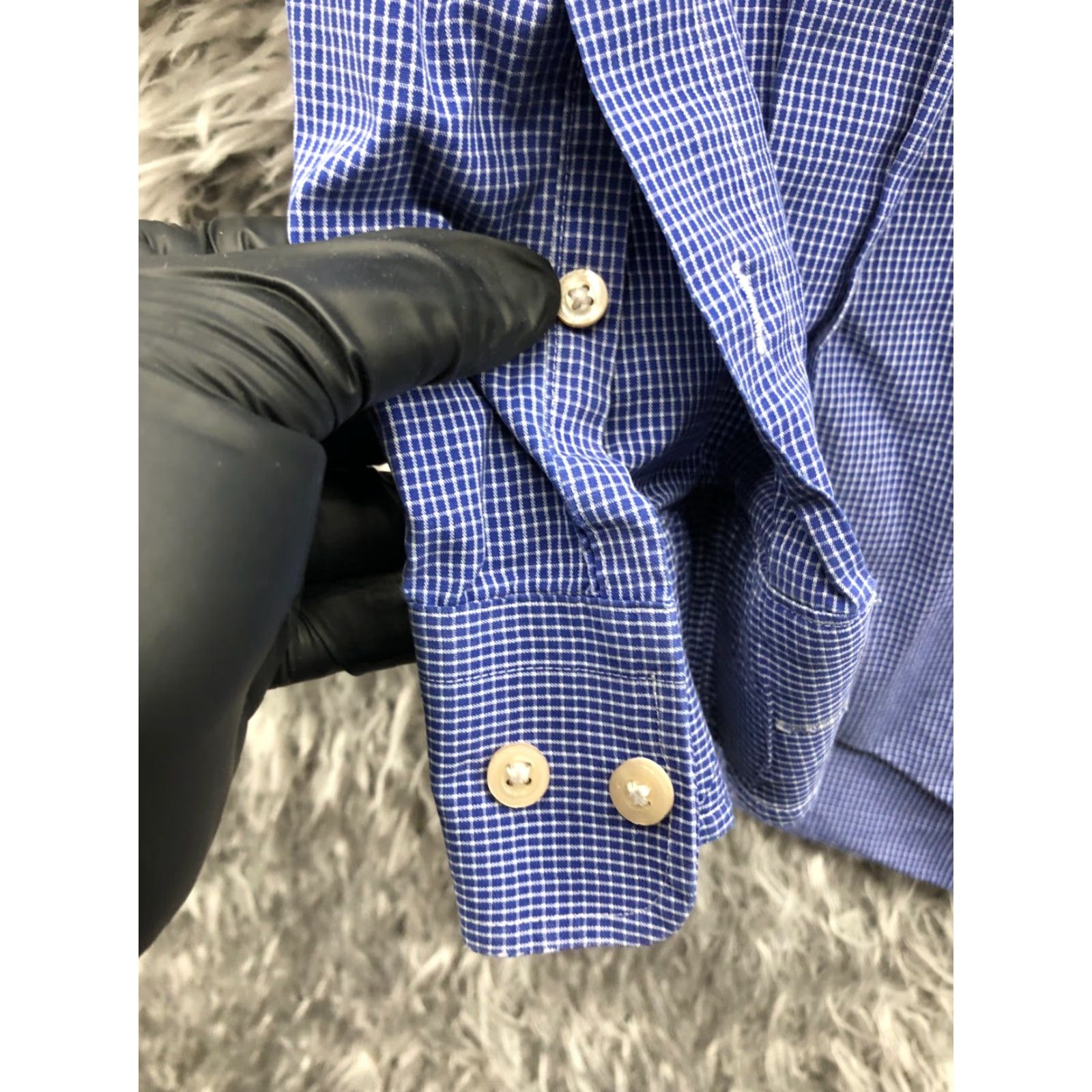 Vintage Kirkland Signature Non-Iron Shirt 15.5 Mens Long Sleeve Button Down Collar Blue Check NC Size US L / EU 52-54 / 3 - 2 Thumbnail