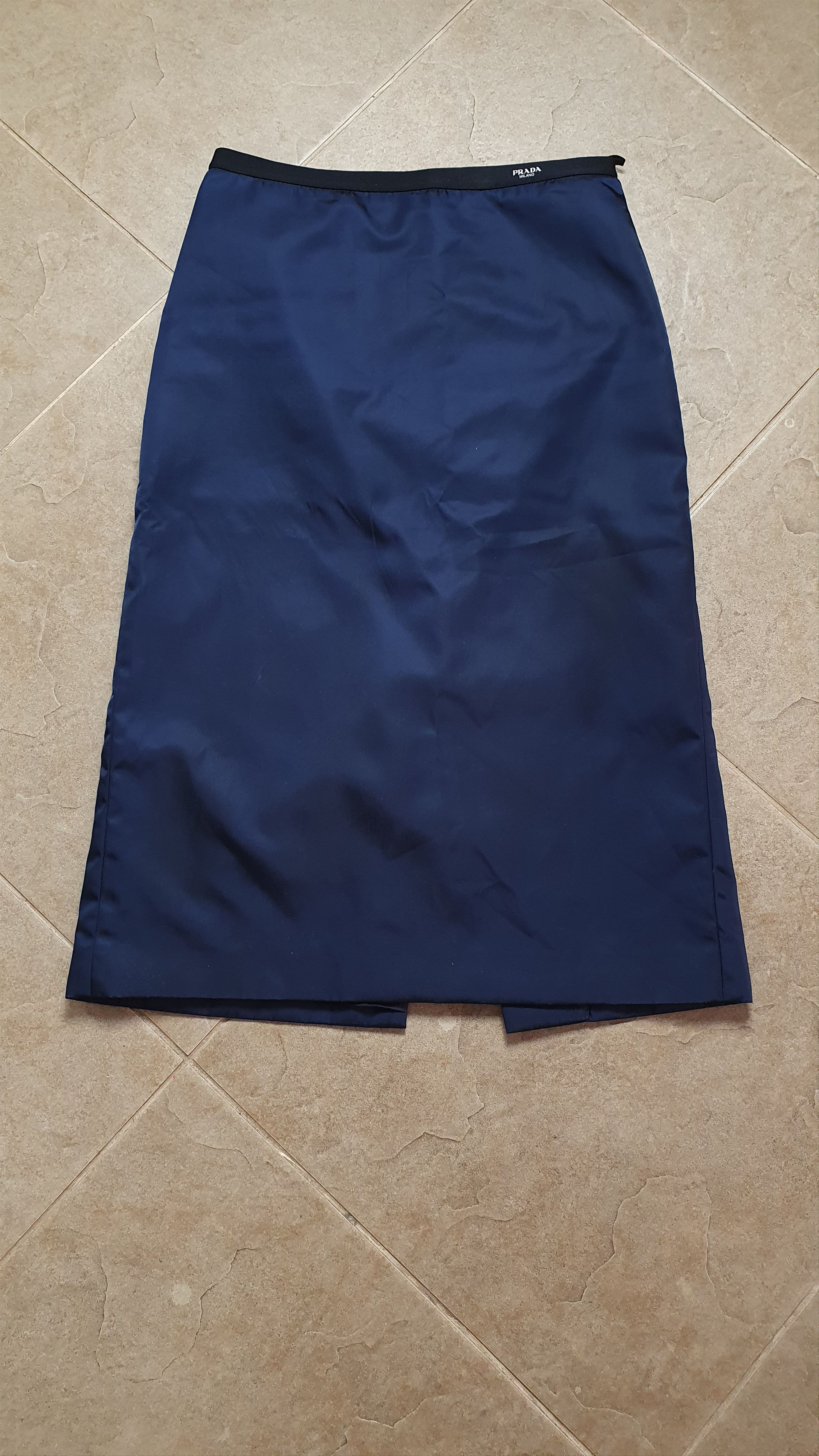 Prada Vintage women's re-nylon skirt PRADA blue skirt size 38 Size 38" / US 16 / IT 52 - 3 Thumbnail