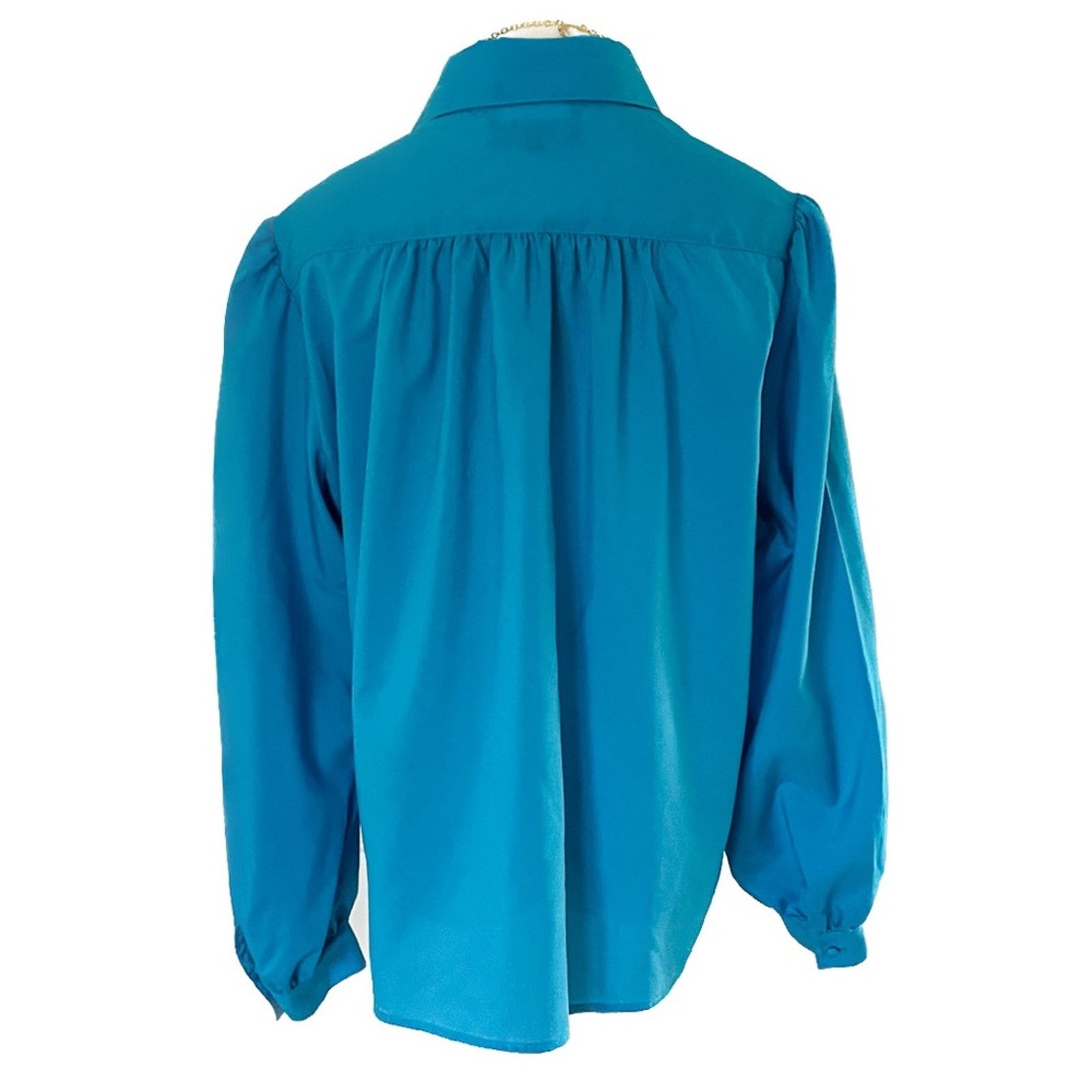 Vintage Vintage vibrant aqua blue puff shoulder button down 16/XL Size XL / US 12-14 / IT 48-50 - 5 Thumbnail