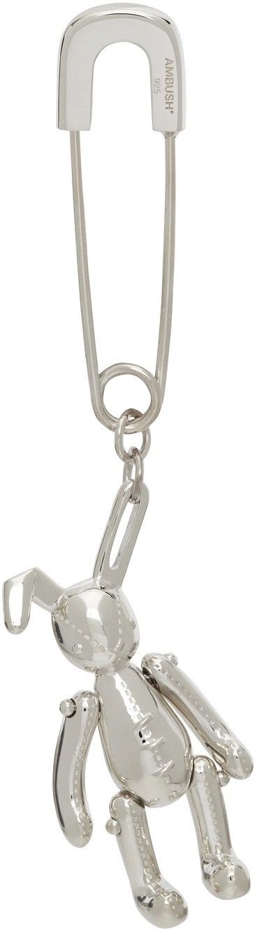 Ambush Design AMBUSH Exclusive Silver Single Bunny Charm Earring pendant Size ONE SIZE - 2 Thumbnail
