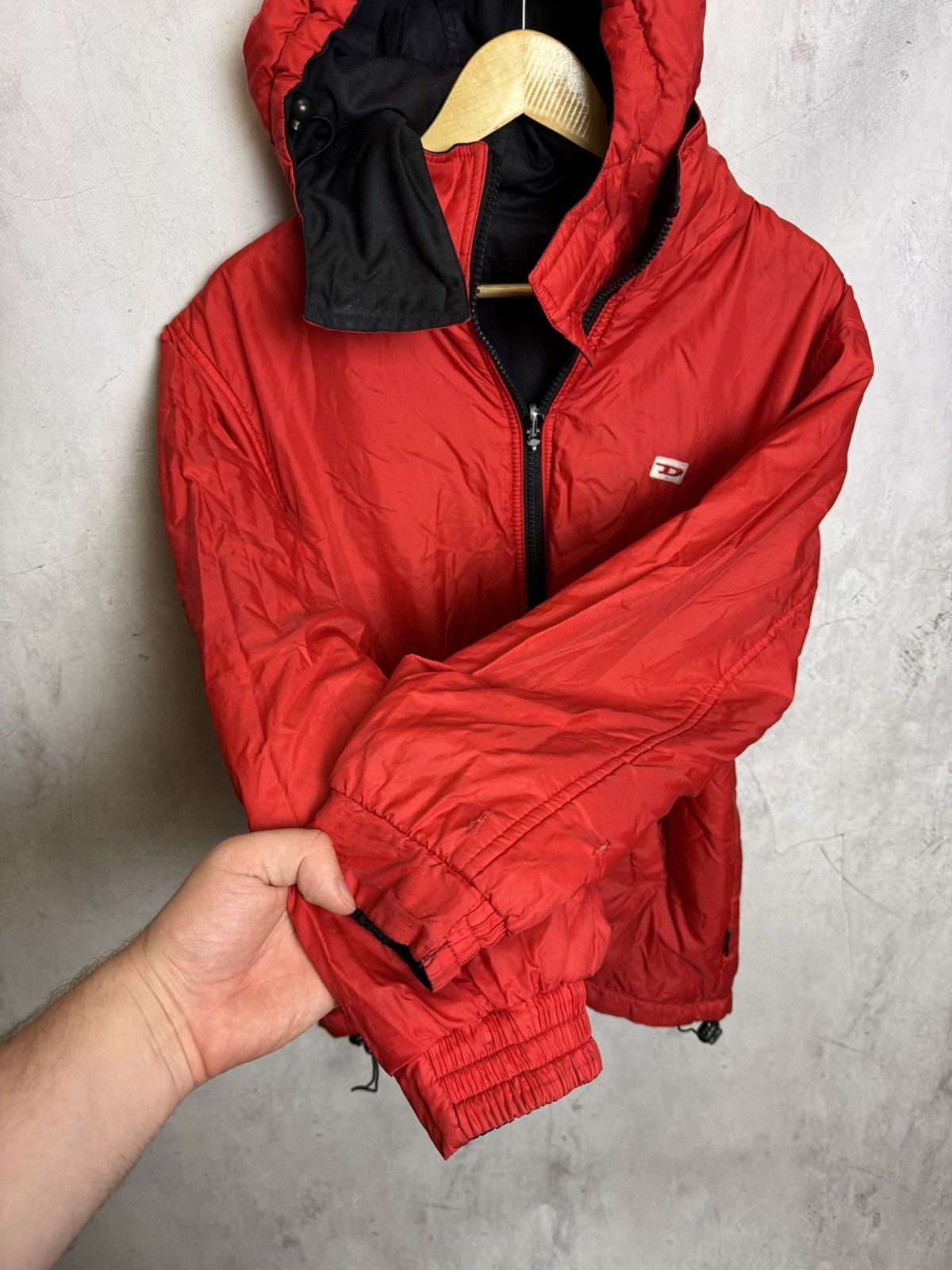 Diesel × Vintage Diesel Reversible Jacket Black Red Men’s Hooded Zip Up Size US L / EU 52-54 / 3 - 9 Thumbnail