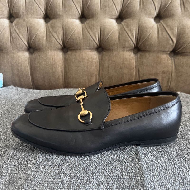 Gucci Gucci Jordaan Black Loafers for Men 0079 Size US 8 / EU 41 - 1 Thumbnail