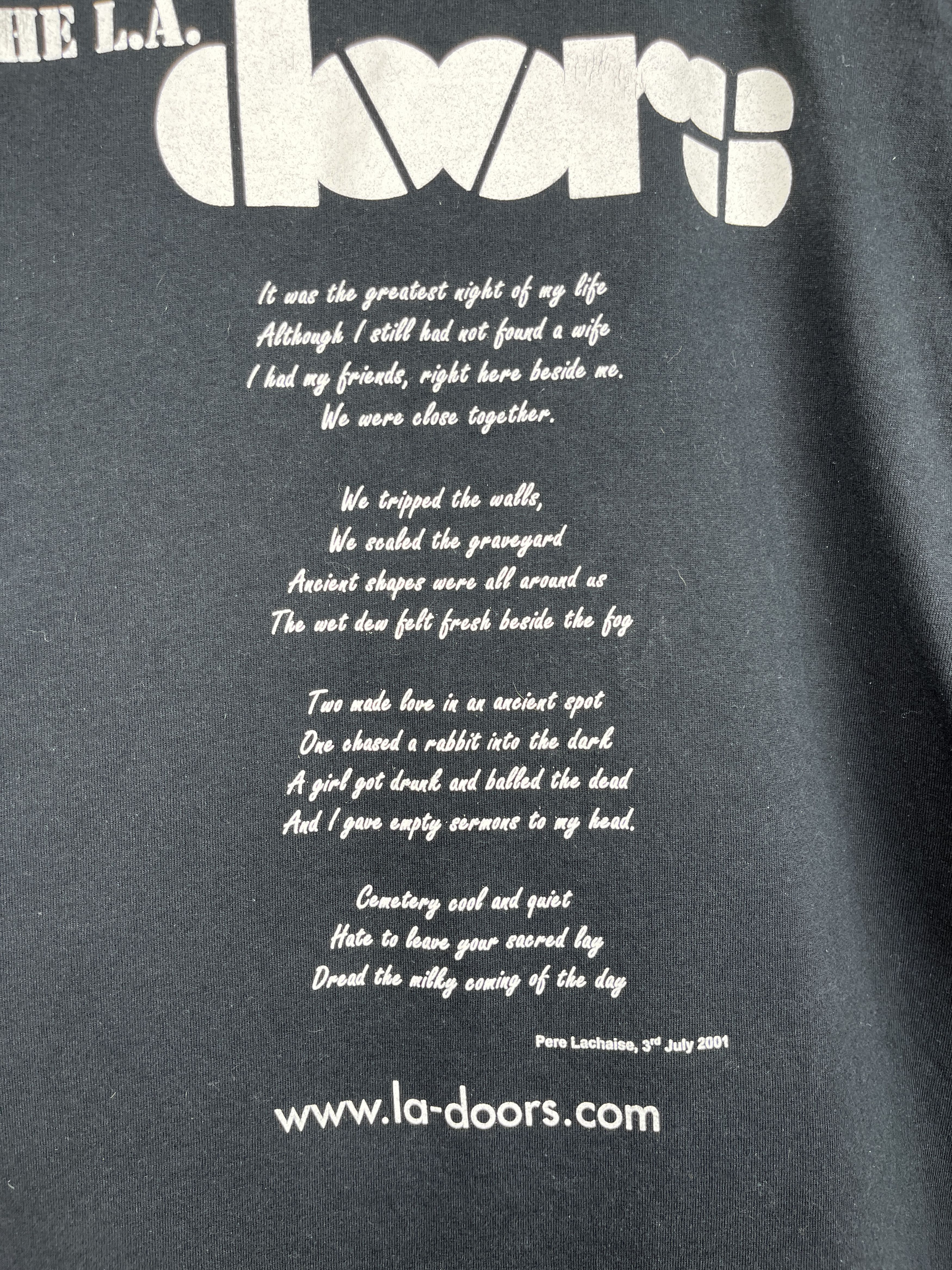Band Tees The L.A. Doors Pere Lachaise 3rd July 2001 Vintage T-shirt Size US XL / EU 56 / 4 - 14 Thumbnail