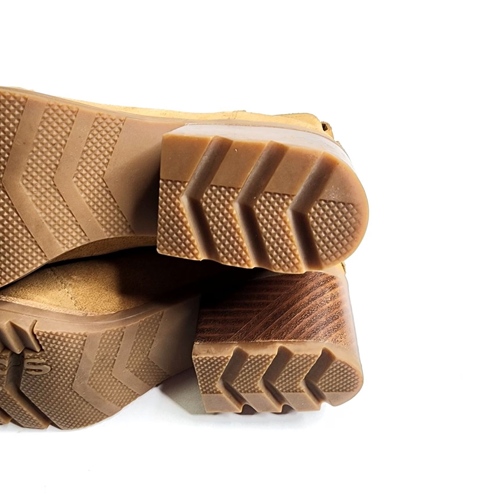 SOREL VINTAGE? No. Sorel Cate Waterproof Suede Block Heel Bootie Side Zip Camel Brown 7 Womens Ankle Boots Folded for 5.5" Shaft Height? Size US 7 / IT 37 - 7 Thumbnail