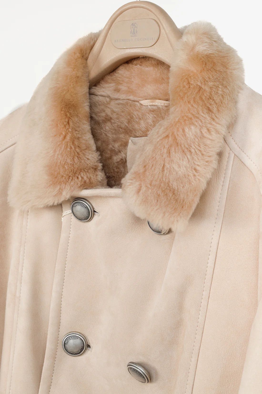 Brunello Cucinelli Brunello Cucinelli F/19 Straight Hair Shearling Pea Coat Size US S / EU 44-46 / 1 - 12 Thumbnail
