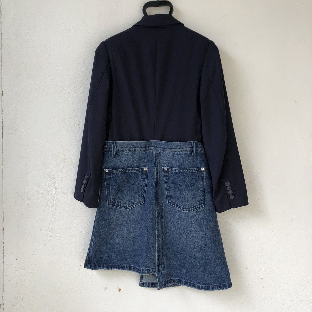 Designer AMERI Hybric Tailored Blazer Denim Skirt Dress Size S / US 4 / IT 40 - 2 Thumbnail