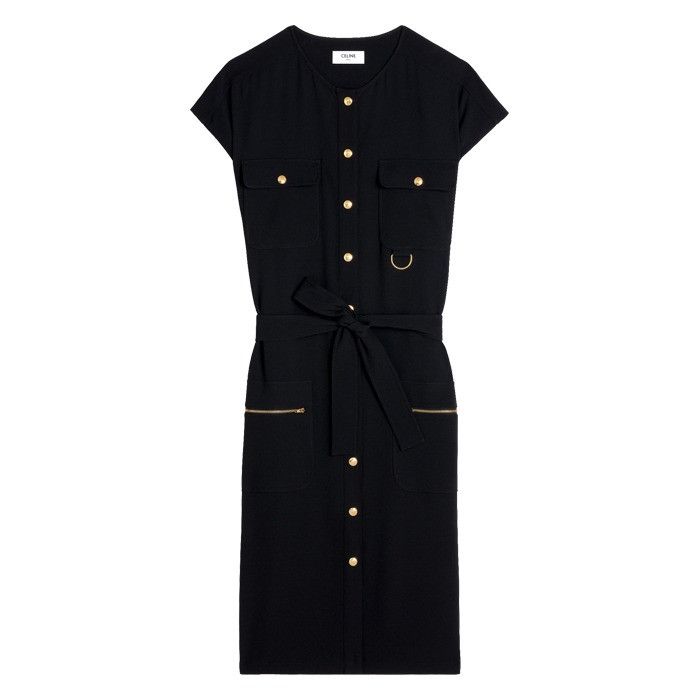 image of Celine O1W1Db10324 Army Dress In Black, Women's (Size XL)