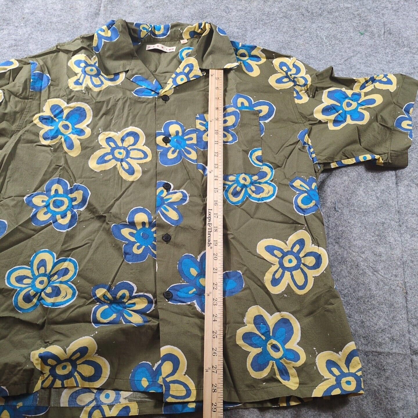 Marni × Uniqlo MARNI x UNIQLO Oversize Floral Short Sleeve Camp Shirt Men L Size US XL / EU 56 / 4 - 4 Thumbnail
