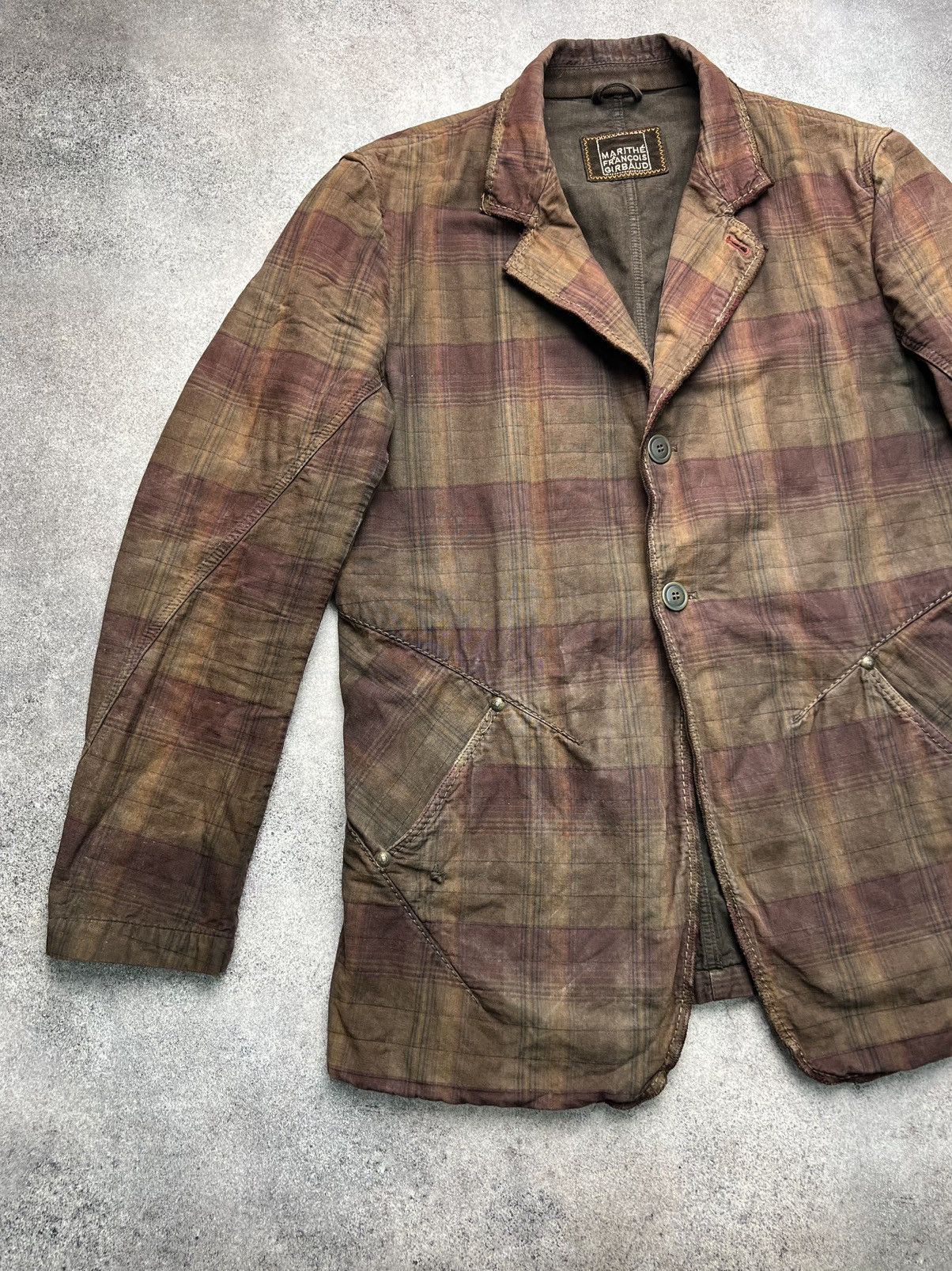 Marithe + Francois Girbaud Marithe Francois Girbaud archive checked faded blazer jacket Size US L / EU 52-54 / 3 - 2 Thumbnail