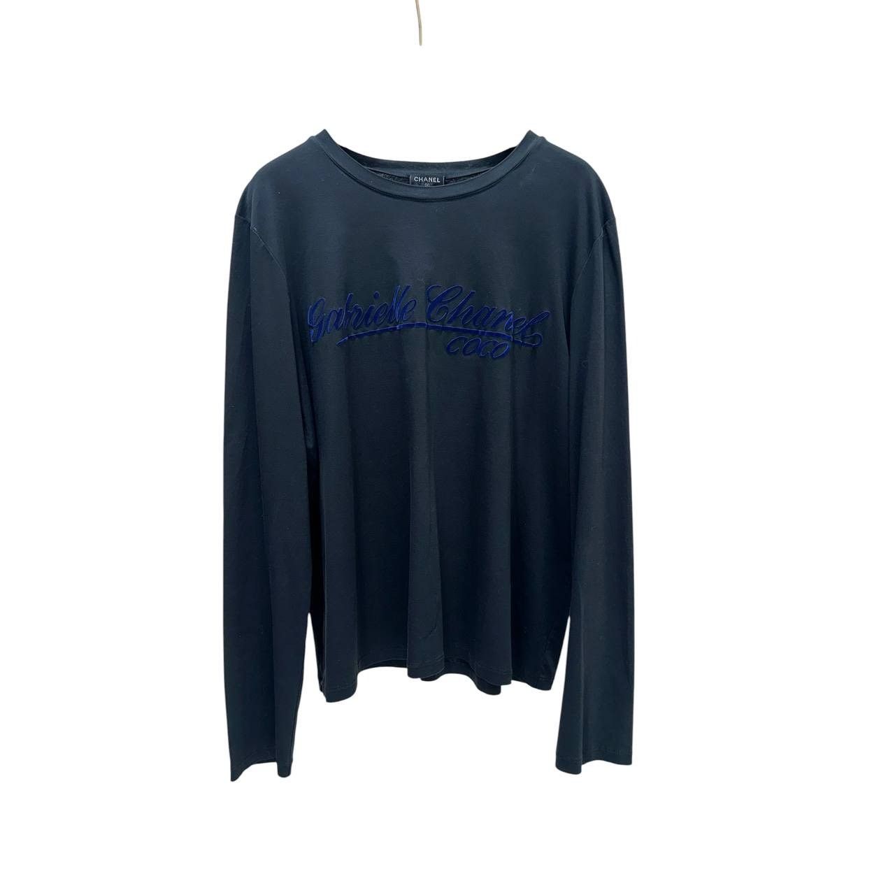 Chanel Chanel Gabrielle Black Cotton Long Sleeve Top Sz 48 Size XL / US 12-14 / IT 48-50 - 1 Thumbnail