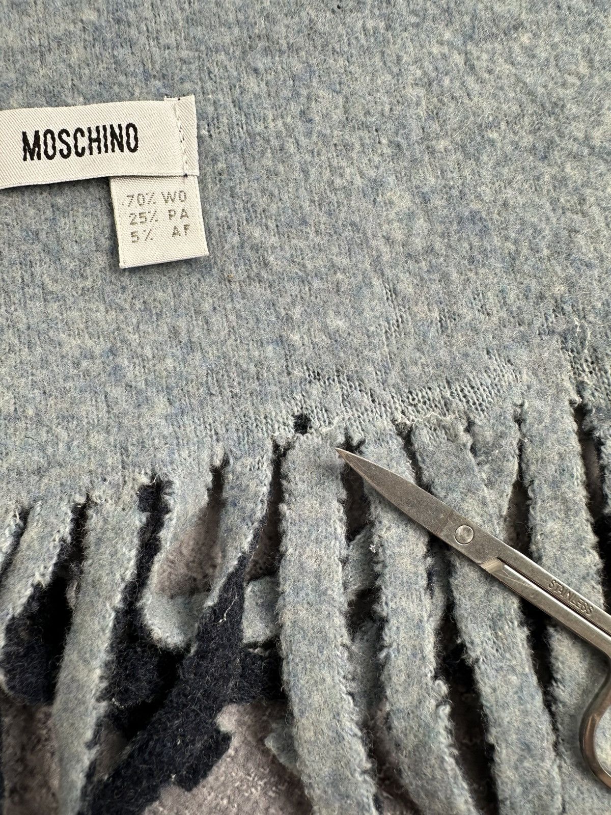 Moschino Moschino Vintage Wool Scarf Bear Logo Muffler Neckwear Italy Size ONE SIZE - 14 Thumbnail