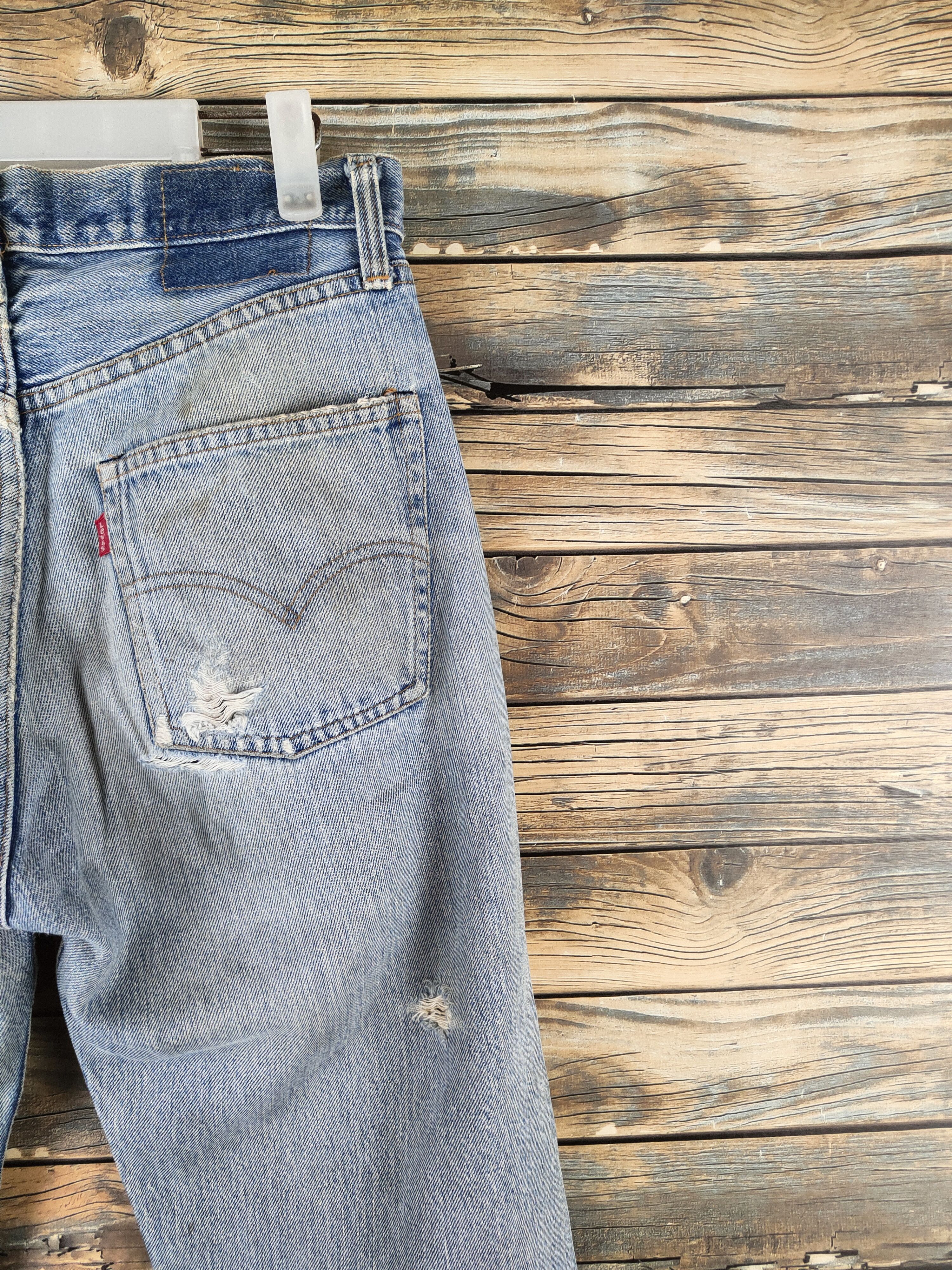Levi's DL 80' 501 Vintage Levi's Distressed Ripped Jeans #46-828 Size US 30 / EU 46 - 11 Thumbnail