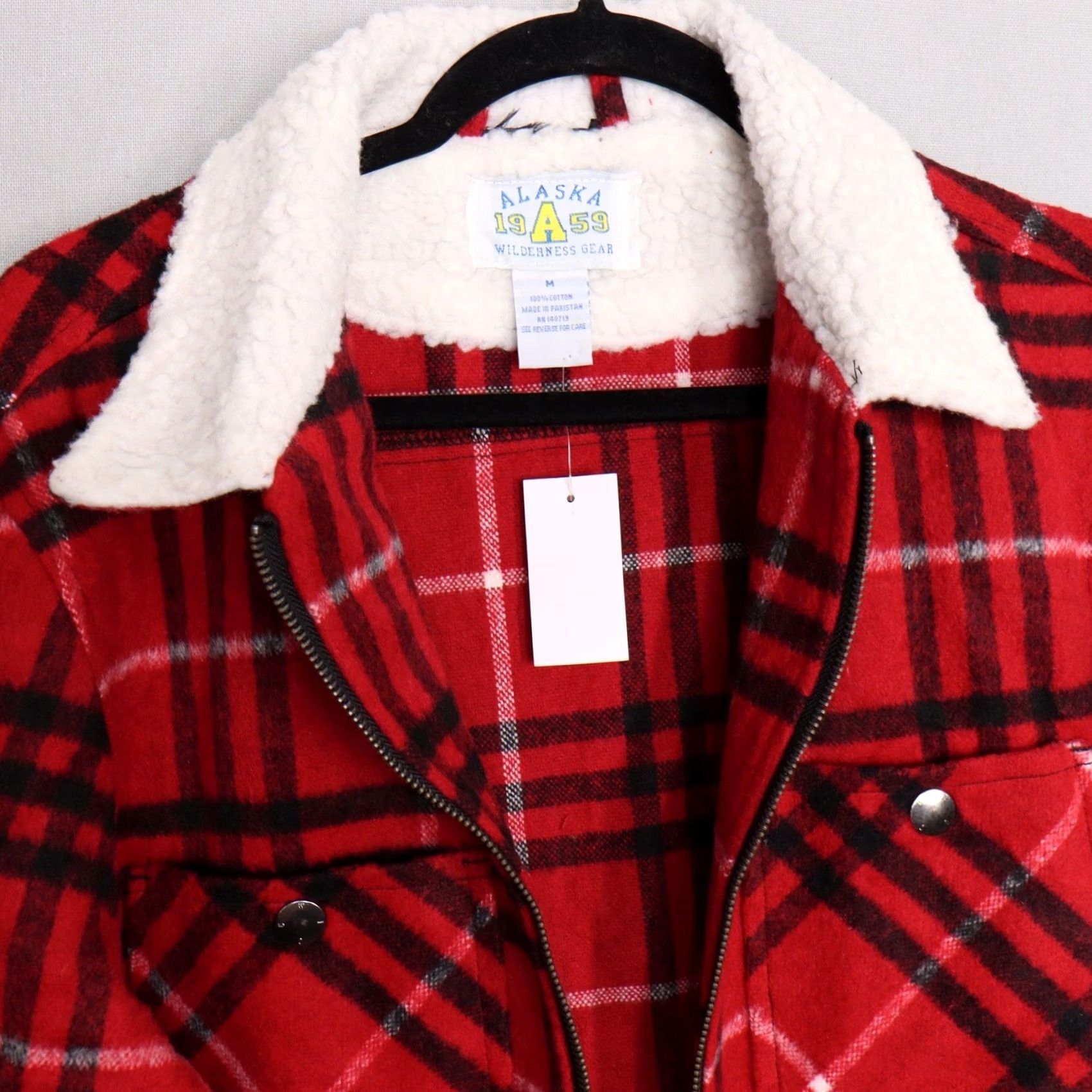 Vintage Alaska 1959 Wilderness Gear Jacket Mens Red Plaid Sherpa Collar Full Zip Bomber Jacket Size US M / EU 48-50 / 2 - 3 Thumbnail
