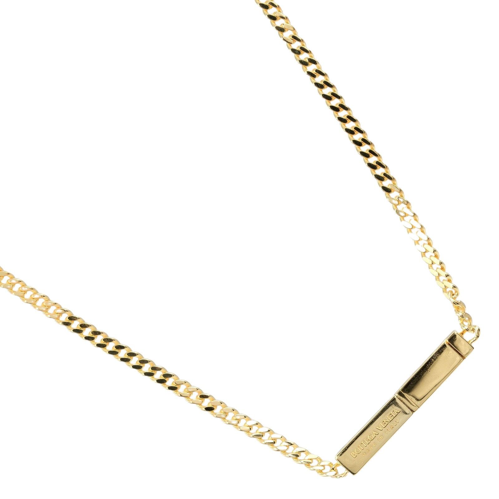 image of Bottega Veneta Two Tone Chain Necklace in Silver, Women's
