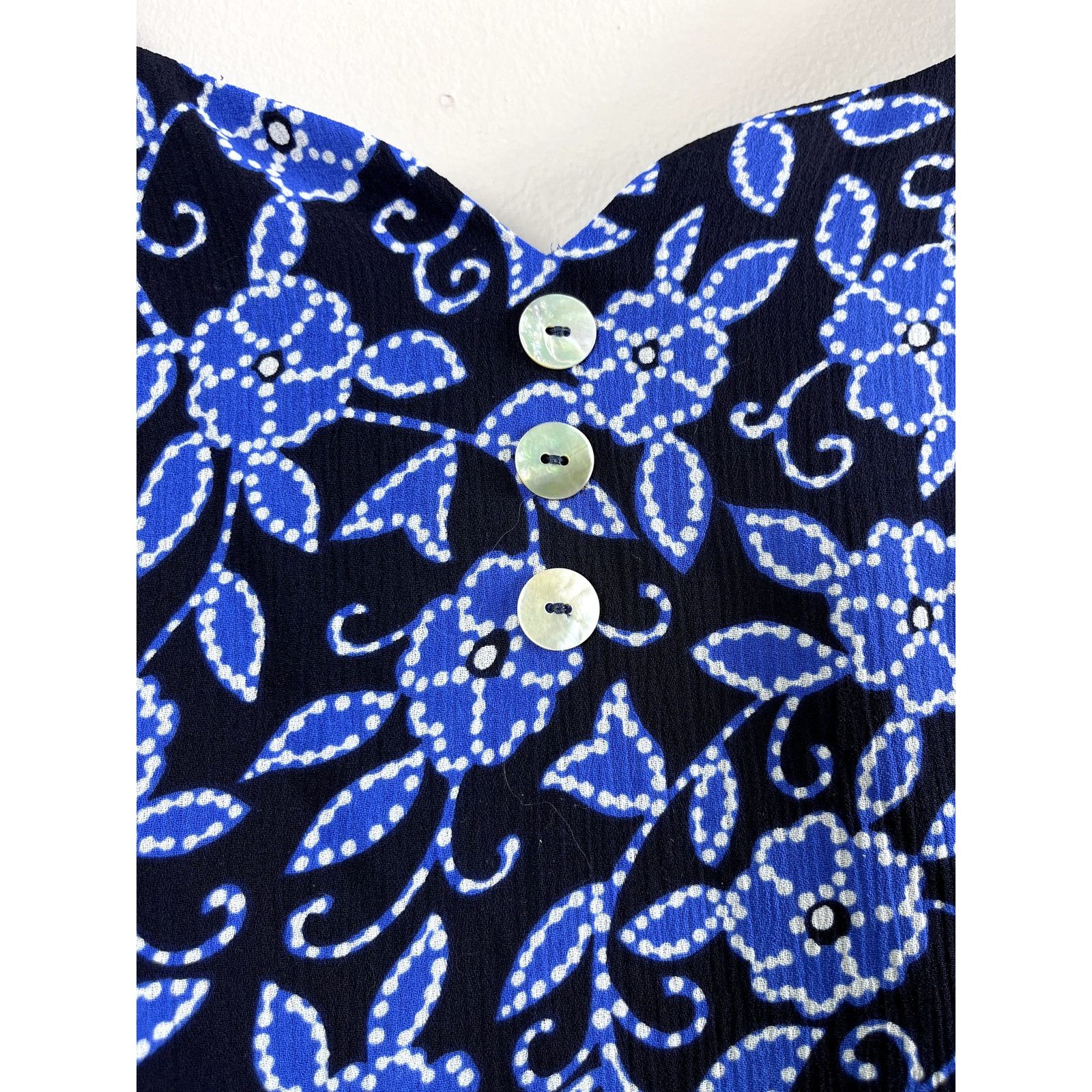 Vintage Women's Blue Floral Vintage S.L. Fashions Dress 14 Size XL / US 12-14 / IT 48-50 - 3 Thumbnail