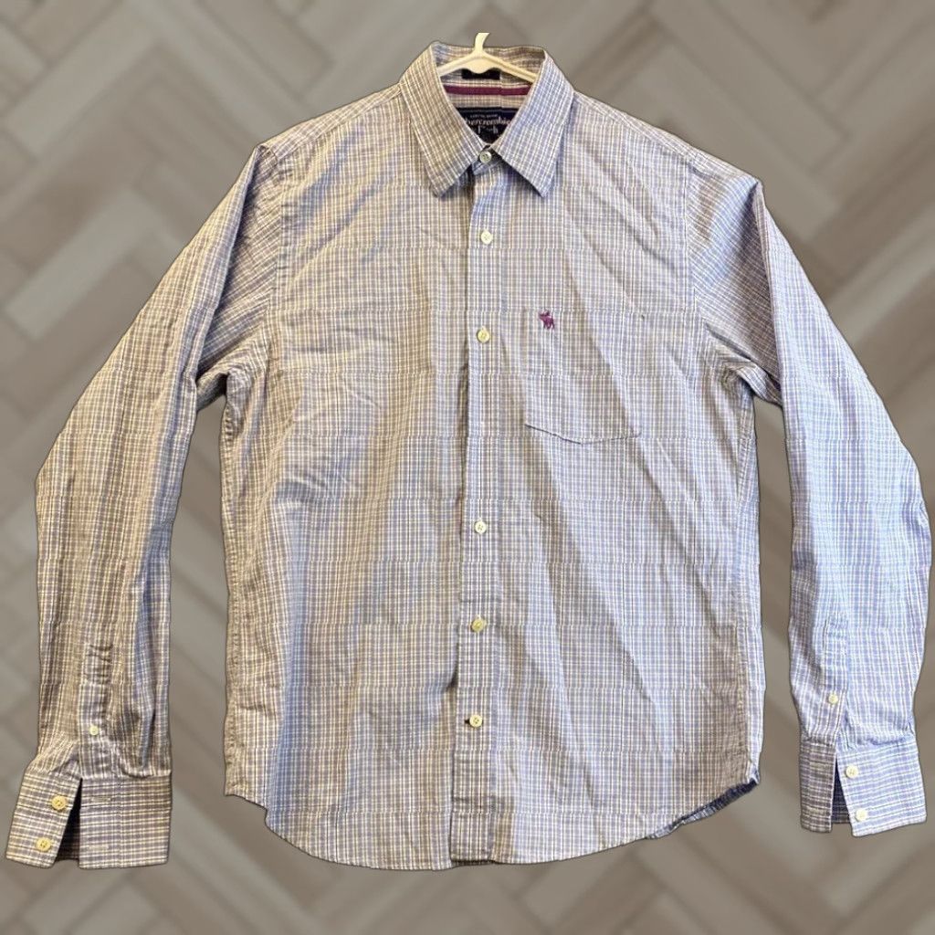 Abercrombie & Fitch Abercrombie & Fitch Shirt Mens 17 XL Button-Up Blue Plaid Cotton Long Sleeve Casual /31-56 Button-Down Classic Regular Vintage No N/A Size US XL / EU 56 / 4 - 1 Thumbnail