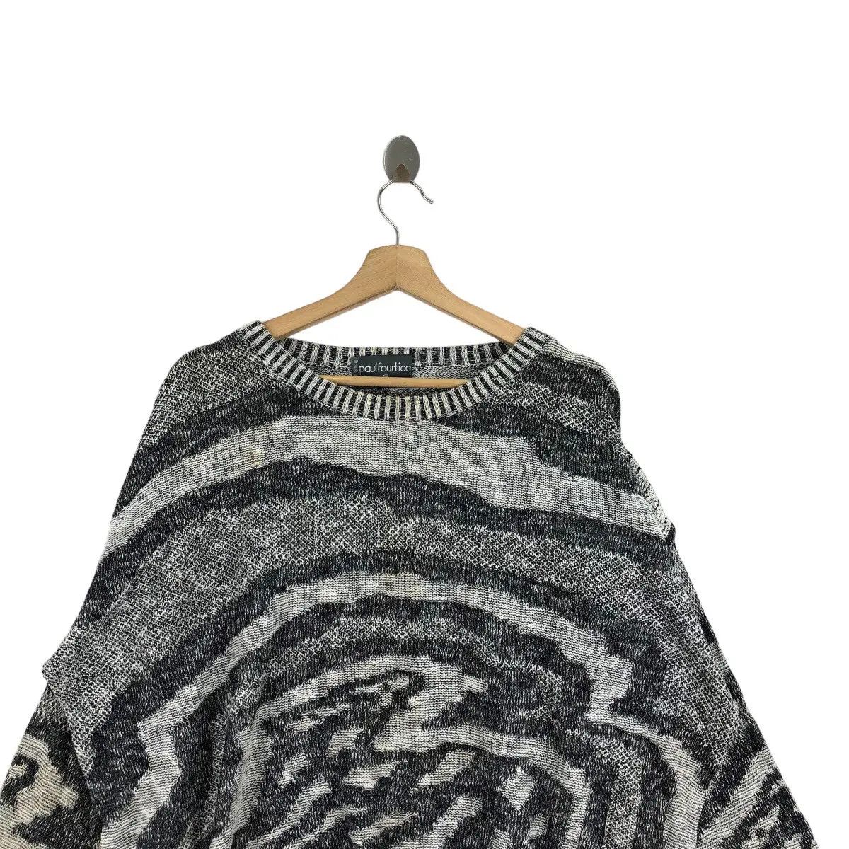 Vintage Vtg PAUL FOURTICQ Made In France Artwork Henley Knitwear Size 3XL / US 20-22 - 3 Thumbnail