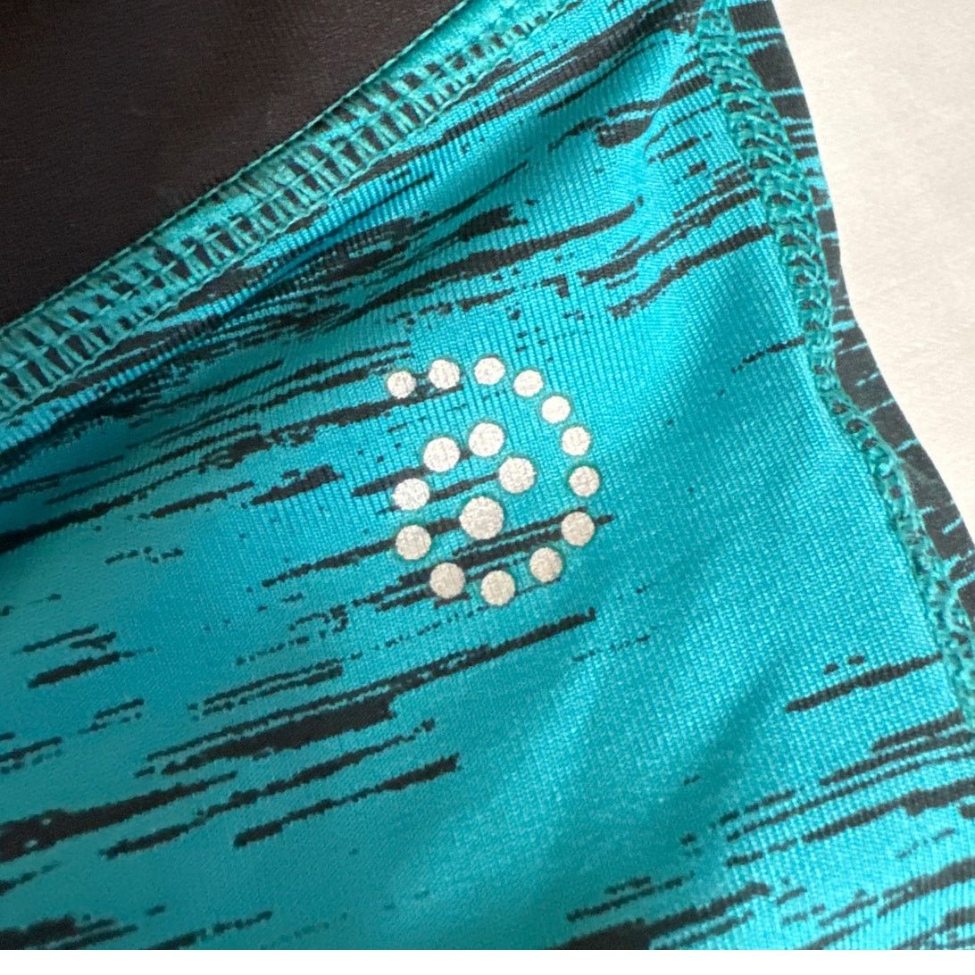 Other Be Inspired Exercise Leggings Small Turquoise Blue & Black Size 26" / US 2 / IT 38 - 3 Thumbnail