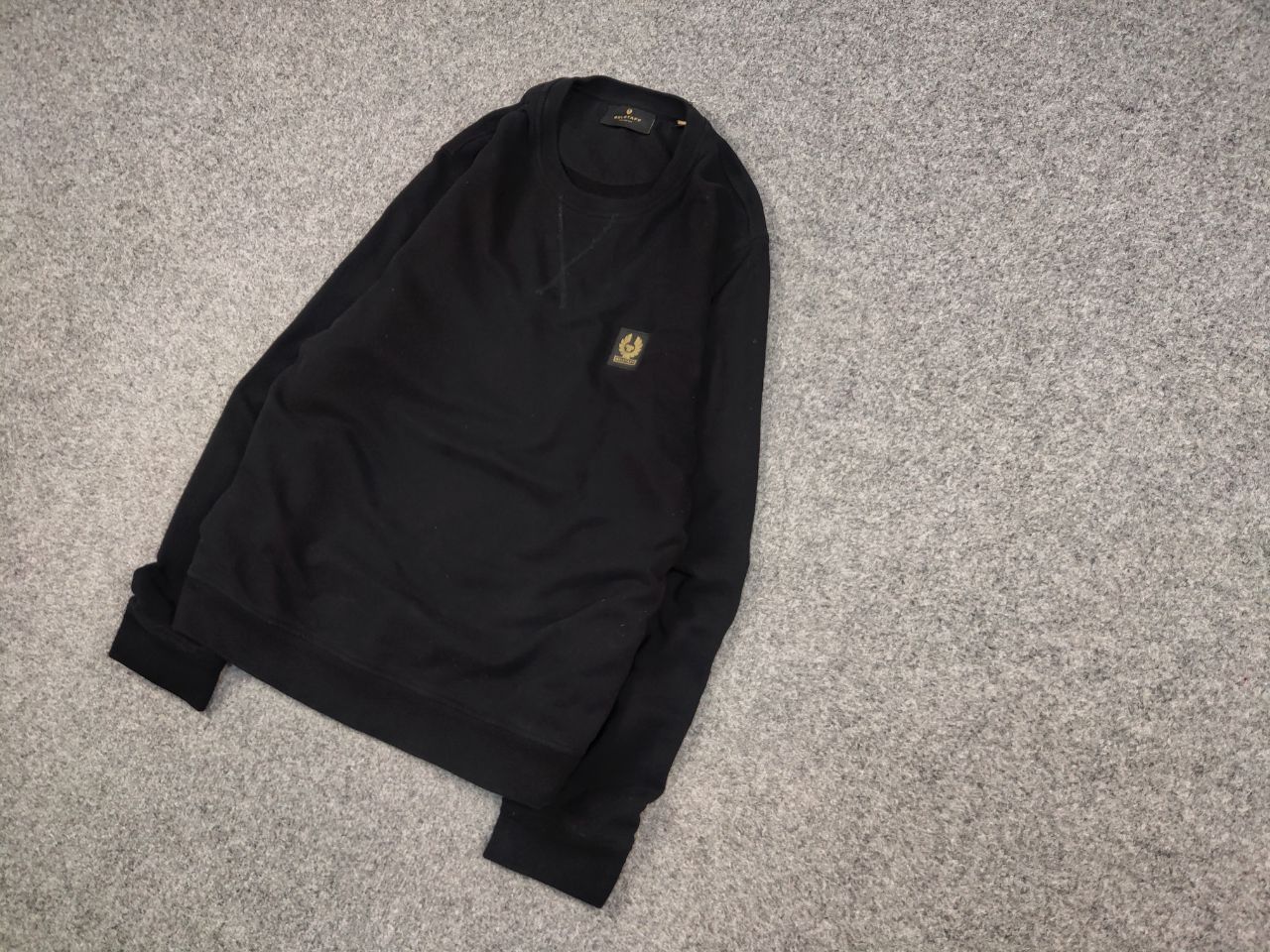 Belstaff Belstaff Patch Logo Black Classic Crew Chek Sweatshirt Size US XL / EU 56 / 4 - 2 Thumbnail