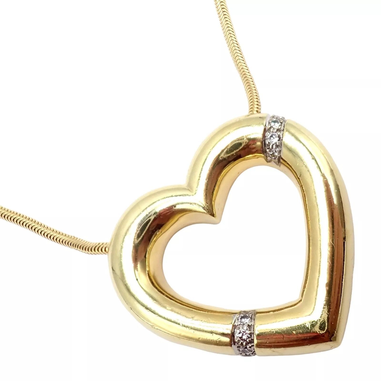 Tiffany & Co. Tiffany & Co 18k Yellow Gold Diamond Large Heart Necklace Size ONE SIZE - 1 Thumbnail