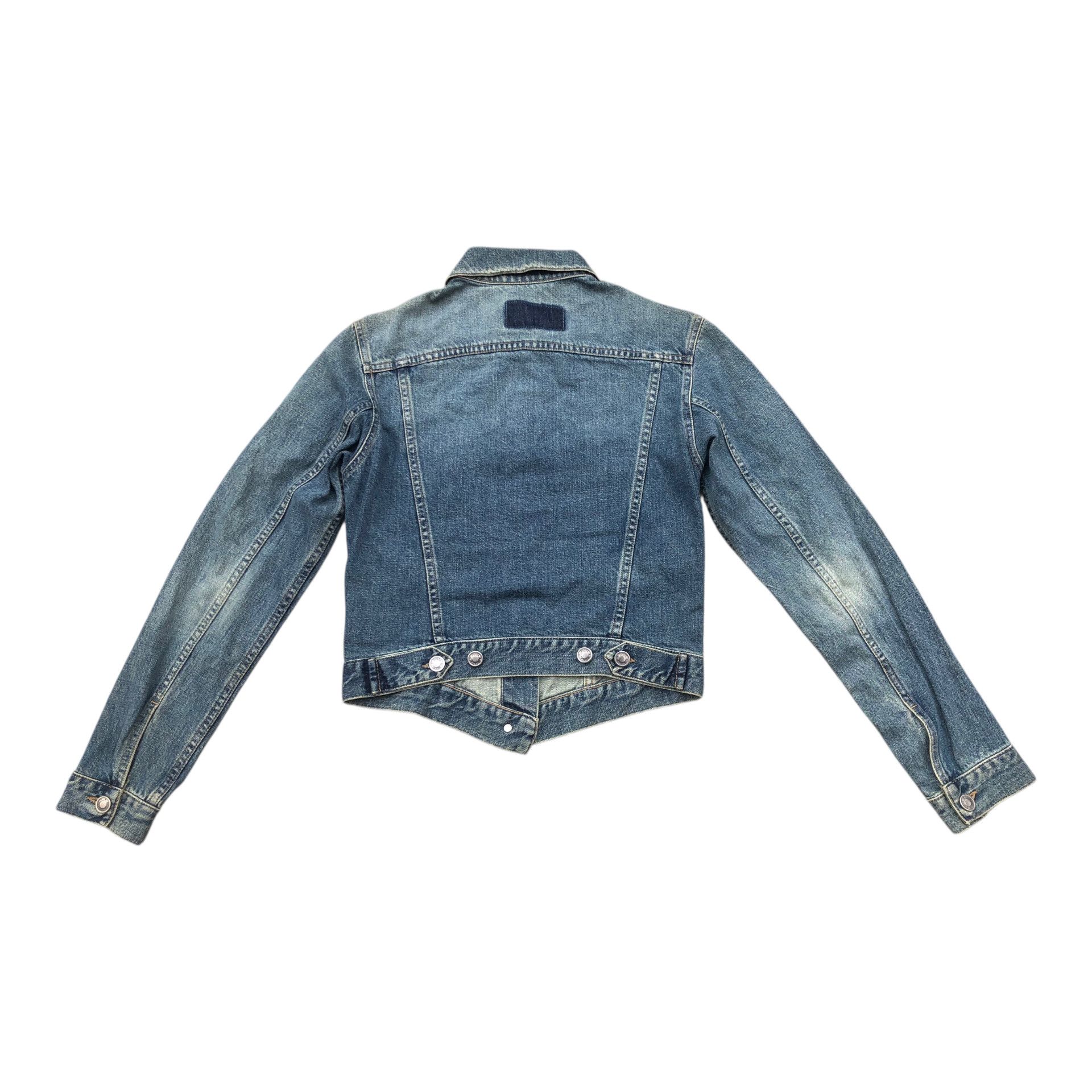 Gucci 💯Vintage GUCCI TOM FORD 00s Blue Cropped Denim Jacket Shirt Size S / US 4 / IT 40 - 2 Thumbnail