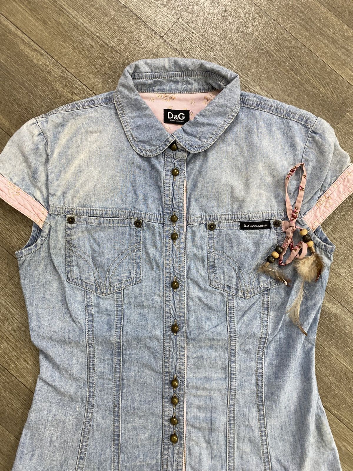 Dolce & Gabbana Vintage Dolce & Gabbana Denim Western Shirt Luxury Size S / US 4 / IT 40 - 2 Thumbnail