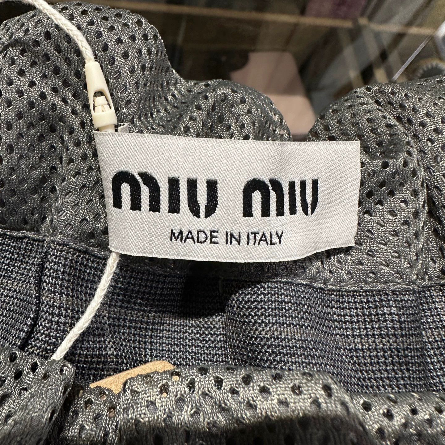 Miu Miu MIU MIU Logo Letter Check Wool Skirt Size 38 Size 26" / US 2 / IT 38 - 3 Thumbnail