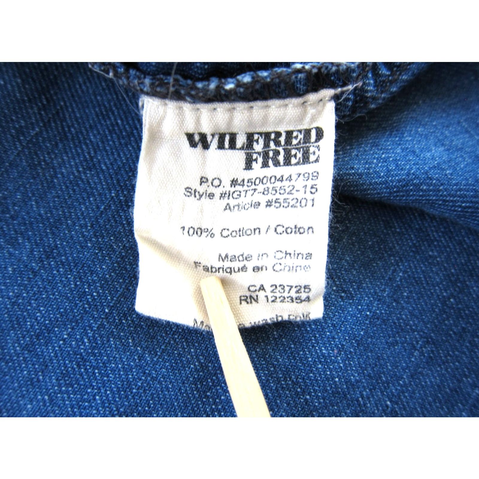 Vintage Wilfred Free Blue Denim Jean Cap Sleeve Pocket Raw Edge Mini Dress Medium Size 32" / US 10 / IT 46 - 4 Thumbnail