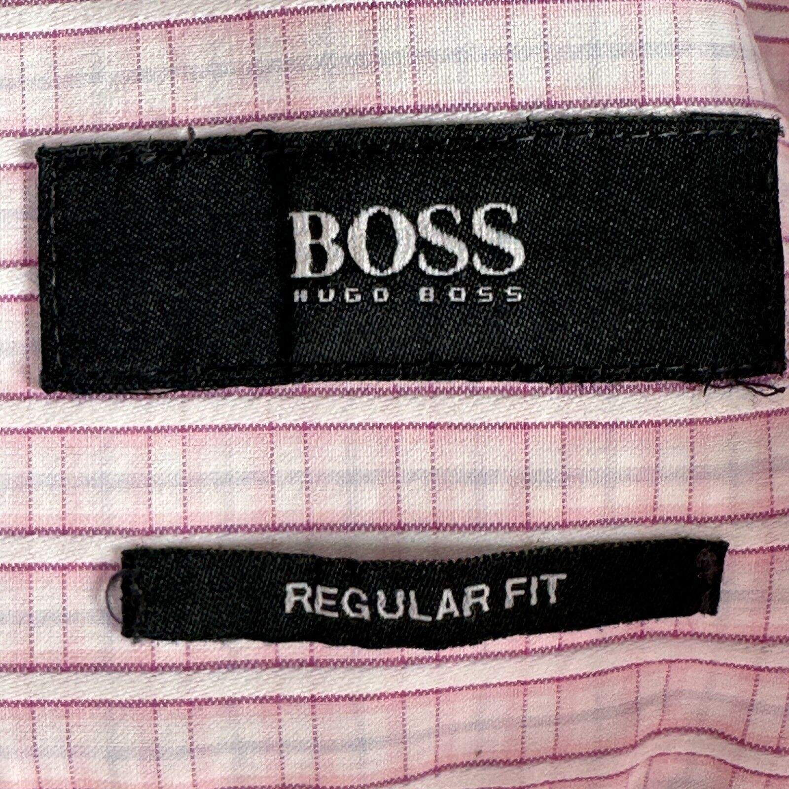 Hugo Boss Hugo Boss Gerald Dress Shirt 17.5 34/35 Pink White Button Up Size US XL / EU 56 / 4 - 7 Thumbnail