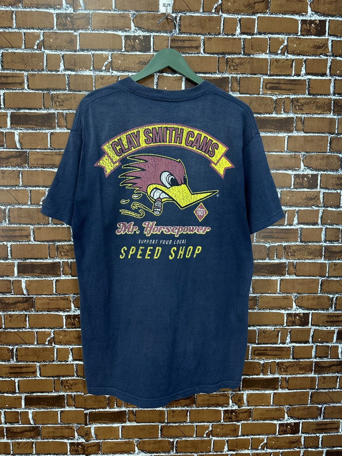 Vintage Vintage Sun Faded Speed Shop Racing Tshirt A1004 Size US L / EU 52-54 / 3 - 1 Thumbnail