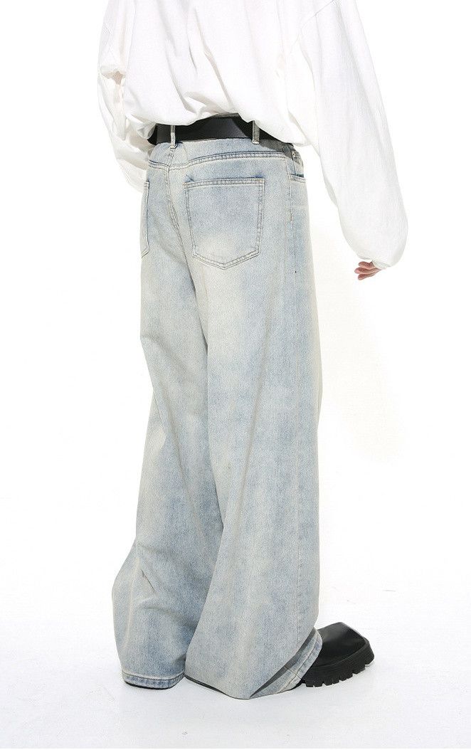 Japanese Brand × Jean Washed light blue straight distressed jeans Size US 32 / EU 48 - 6 Thumbnail