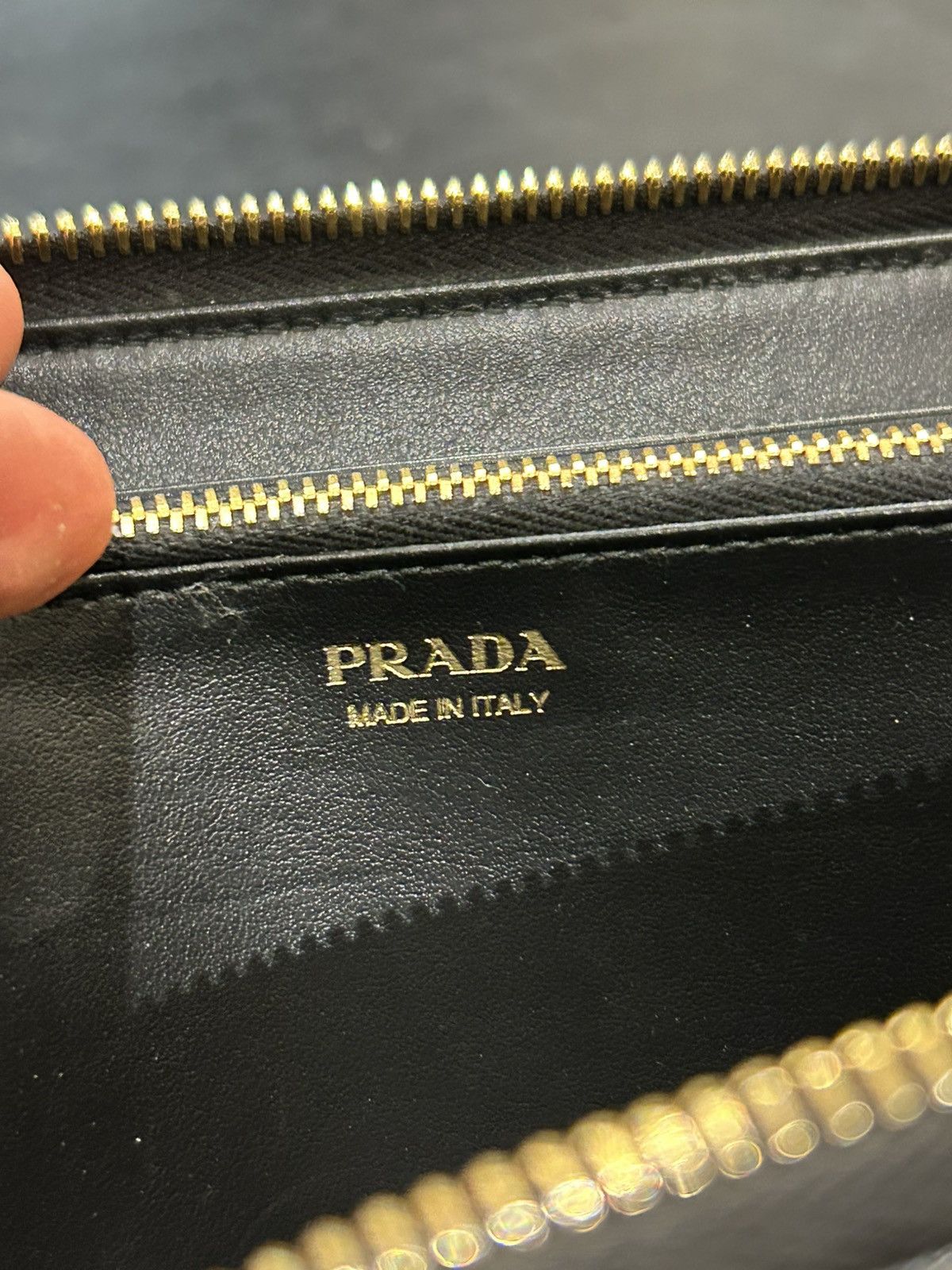 Prada Prada Saffiano Long Zip Wallet - Black Size ONE SIZE - 4 Thumbnail
